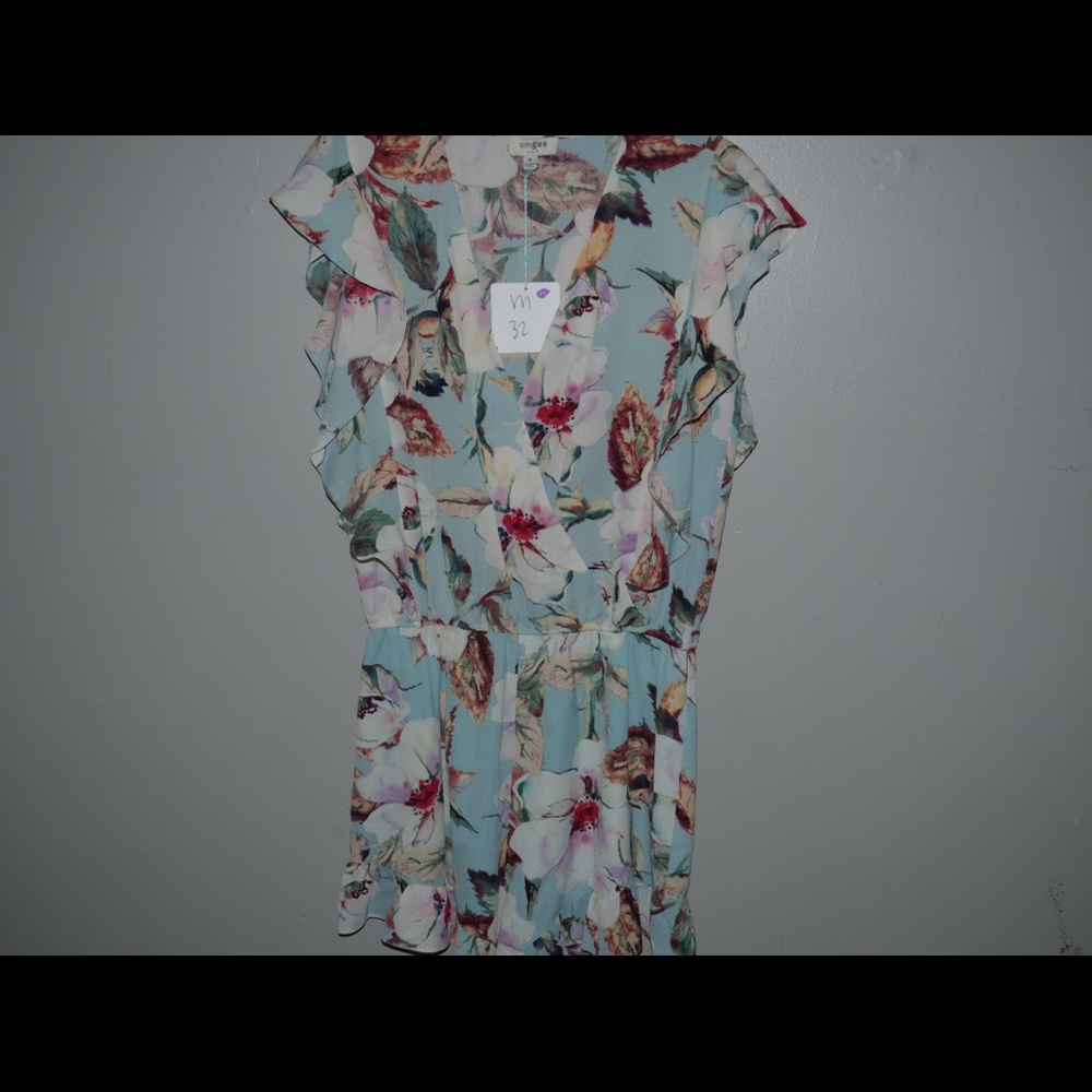 Blue floral romper